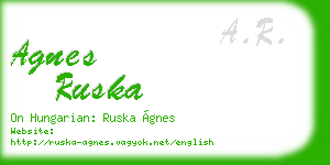 agnes ruska business card